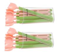 LOORGVEL Lot de 10 sets de Pinces à Chips de Tulipe Roses avec 2 Boîtes Magnétiques, Clips Alimentaires Réutilisables pour Paquet et Boîtes, Accessoires Pratiques pour Conservation Maison