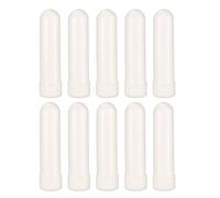 LOORGVEL Lot de 10 Tubes Inhalateurs Rechargeables Blancs d'Aromathérapie pour Huiles Essentielles Plastique Léger Taille Compacte pour Voyage et Usage Mobile