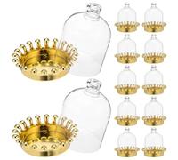 LOORGVEL Lot de 12 Boîtes à Bonbons Transparentes avec Base Dorée en Plastique Réutilisable, Petit Récipient pour Bonbons pour Mariage, Fête, Anniversaire et Présents D’Invités