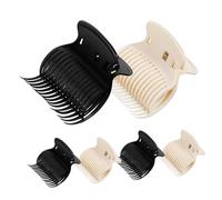 LOORGVEL Lot de 12 Pinces à Cheveux Chauffantes Taille Moyenne en Plastique Abs Noir et Blanc, Maintien sans Traces pour Femmes et Filles, Accessoires Coiffure pour Bigoudis Chauffants