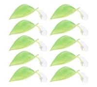 LOORGVEL Lot de 15 Feuilles Lumineuses Vertes pour Terrarium, Plateformes en Plastique avec Ventouses, Accessoires Aquarium Décoratifs pour Bettas, Rainettes et Tortues - Lieu de Repos