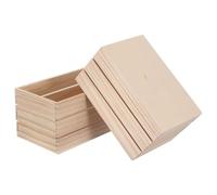 LOORGVEL Lot de 2 boîtes en bois style caisse : Boîtes de rangement pour courrier de bureau style caisse - Bacs ouverts de 15 cm pour étagères, comptoirs et présentoirs de table