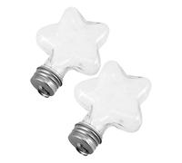 LOORGVEL Lot de 2 Bouteilles à Vœux en Plastique Transparent D’Étoile avec Bouchon en Aluminium Flacons Vides pour Loisirs Créatifs Rangement de Perles et Décorations Fête Enfantine