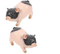 LOORGVEL Lot de 2 Figurines de Cochons Miniatures en Résine Réaliste Petites Statues Décoratives pour Bureau Maison et Jardin Ornement Animalier Pédagogique et Original