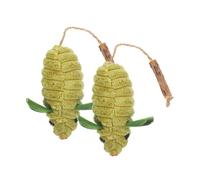 LOORGVEL Lot de 2 Jouets à l'herbe à Chat de Souris, Tissu Coton-Lin Élastique, Dimension Moyenne, Couleur Vert Prairie, pour Jeux Interactifs Intérieur, Chats et Chatons