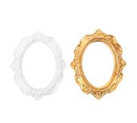 LOORGVEL Lot de 2 Mini Cadres Photo Vintage, 10,4 x 9,4 cm, en résine de Style Baroque, pour présenter des Bijoux ou des Photos (à Faire soi-même), décorer Une Table, Une fête ou Les fêtes.