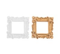 LOORGVEL Lot de 2 Mini Cadres Photo Vintage en résine de Style Baroque, Parfaits pour présenter des Bijoux, décorer des Coques de téléphone ou décorer Votre intérieur (fêtes, fêtes, etc.).