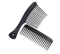 LOORGVEL Lot De 2 Peignes à Dents Larges Noirs Grosse Taille Pour Cheveux Longs, Démêlage Facile, Usage Domestique Et Salon De Coiffure