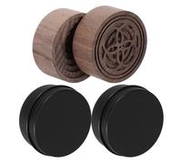 LOORGVEL Lot de 2 Petits Diffuseurs D'huiles Essentielles en Bois Noyer Boîtes en Aluminium, Diffuseurs D'aromathérapie Portables pour Maison, Bureau, Voiture, Spa et Sauna, Désodorisants