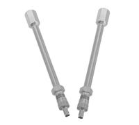 LOORGVEL Lot de 2 Rallonges de Valve de Pneu en Métal 100 Mm Argentées Bouchon Outil, Extension de Soupape pour Voitures, Camions et Motos, Accessoire Compresseur Air pour Gonflage Rapide