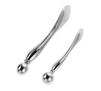 LOORGVEL Lot de 2 Sticks Masseurs Yeux en Métal Applicateurs à Bille pour Crème Contour des Yeux Moyen et Grand Format Rouleaux de Soin Visage Portables Outil de Massage ’Application