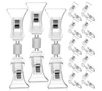 LOORGVEL Lot de 20 Pinces Porte-étiquettes Double Face Transparentes Mini Format, Clips en Plastique pour Affichage Prix et Panneaux Signalétiques, Usage Commercial et Bureau, Accessoires