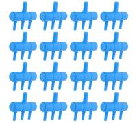 LOORGVEL Lot de 20 Répartiteurs d'air Bleus 3 Sorties pour Pompe à Oxygène Aquarium Séparateur de Flux d'air pour Aquarium d'eau Douce et Marine Accessoires Pompe Contrôleur d'air