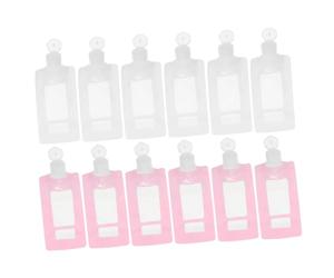 LOORGVEL Lot de 20 Sachets Souples de Shampoing 90 Ml Petits Formats Étanches pour Voyageurs et Camping Couleurs Rose et Blanc