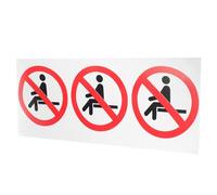 LOORGVEL Lot de 3 Autocollants de Sécurité «Interdit de S’Asseoir» 8X8 CM PVC Auto-Adhésif Résistant aux Intempéries Panneaux D’Avertissement pour Atelier Usine et Entrepôt