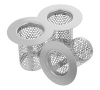LOORGVEL Lot de 3 Crépines Anti-obstruction en Acier Inoxydable Moyen Format pour Évier Cuisine, Filtre Panier Récupérateur de Débris, Accessoires Drainage Universels pour Évier de Salle