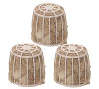 LOORGVEL Lot de 3 Nids D’Élevage en Fibre Naturelle de Jute pour Canaris Pinsons et Perruches Matériaux de Nidification Doux et Chaleureux Litière Écologique pour Cages D’Oiseaux et