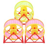 LOORGVEL Lot de 3 Roues de Course pour Hamster en Plastique Silencieuses Petit Format Adapté Chinchillas et Cochons D’Inde D’Exercice pour Animaux de Compagnie Couleur Aléatoire