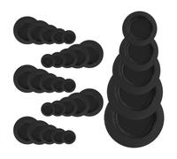LOORGVEL Lot de 30 Bouchons Ronds en Caoutchouc Noirs pour Tirelires, Assortiment 26-38 Mm, Bouchons de Remplacement Pratiques pour Boîtes à Monnaie et Gestion D'argenté