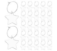 LOORGVEL Lot de 30 marque-verres en acrylique en forme de cœur - Étiquettes pour verres sans pied - Idéal pour la Saint-Valentin, les mariages et les fêtes - 3,6 x 3,5 cm