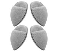 LOORGVEL Lot de 4 Éponges Nettoyantes Visage en Polyuréthane, Forme Goutte D’eau Pointe Triangulaire, Gris, pour Démaquillage et Exfoliation Douce, Adaptées aux Peaux Sensibles, Usage