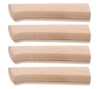 LOORGVEL Lot de 4 Manches de Couteau de Chef en Bois de Hêtre Lisse, Poignées de Rechange pour Couteaux Japonerie, Manches Longs Adaptés aux Couteaux à Sashimi et Coupe-légumes,