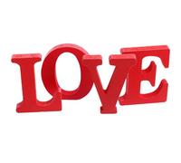 LOORGVEL Lot de 4 Ornements en Bois Love Rouge Décoration Saint-Valentin Lettres D’Amour pour Mariage et Présents Couple Amoureux Accessoires Légers et Festifs pour Maison et