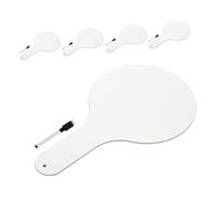 LOORGVEL Lot de 5 Tableaux Blancs Double Face Portables en Bois Format Mini Ovales Effaçables à Sec avec 5 Stylos Feutres Matériel de Présentation pour Élèves et Enseignants en Salle de