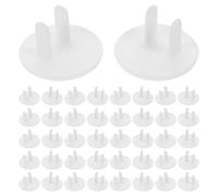 LOORGVEL Lot de 50 Cache-Prises de Sécurité Blancs pour Prises Électriques 2 Trous Protections à Fermeture Automatique pour Garçon et Filles Protections de Prises Électriques pour Maison