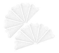 LOORGVEL Lot de 50 Porte-cornets à Confettis en Papier Blanc avec Motif Floral Ajouré Élégant pour Mariage et Fête, Cônes en Papier pour Lancer Pétales ou Confettis