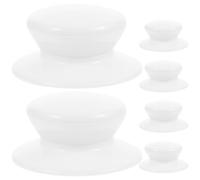 LOORGVEL Lot de 6 Boutons Universels en Plastique Blanc pour Couvercles de Casseroles Poignées Robustes Résistantes à Haute Température Accessoires la Cuisine Adaptés à Marmites Woks et