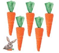 LOORGVEL Lot De 6 Jouets à Mâcher Radis Tissé De Carotte en Matériau Naturel, Taille Grosse, pour Lapins Et Petits Rongeurs, Favorise La Santé Dentaire Divertissement Quotidien