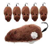 LOORGVEL Lot de 6 Jouets Souris à Remontoir en Peluche, Jouet Mécanique pour Chat, Coloris Aléatoire, Taille Compacte, Divertissement Interactif pour Chats Adultes et Couleur Aléatoire