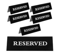 LOORGVEL Lot de 6 Panneaux de Réservation Triangulaires en Acrylique Noir 20X7 CM Cartes « Réservé » pour Restaurant Hôtel Mariage et Réception - Signalétique Solide et Portable
