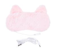 LOORGVEL Masque Chauffant USB Yeux Cache-Œil 3D de Chat Rose Bande Chauffante Intégrée et Réglage de Température Masque de Sommeil Isolant et Relaxant pour Soulager la Fatigue Oculaire