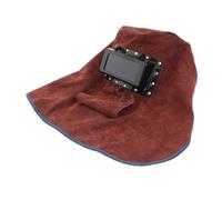 LOORGVEL Masque de Soudage Cuir Résistant Haute Température pour Visage Cagoule Pratique Poussière et Éclaboussures Accessoire Soudeur et Confortable Couleur Aléatoire