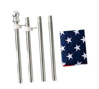 LOORGVEL Mât de Drapeau Américain Acier Inoxydable Marin 1,5M Kit Extérieur 2 Anneaux Résistant à la Corrosion pour Bateau Jardin Maison