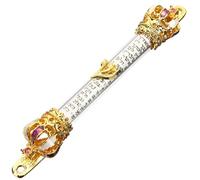 LOORGVEL Mezouza Juive Métal Violet Parchemin Gravé Bénédiction en Anglais pour Porte d'Entrée, Décoration Religieuse pour Maison, Fixation Côté Droit