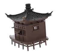 LOORGVEL Miniature Chinese Pavilion Figurine for Fish Tank Bonsai Zen Garden Plastic Asian Pavilion Ornament with Detailed Ancient Architecture Design Versatile Micro Landscape Decoration