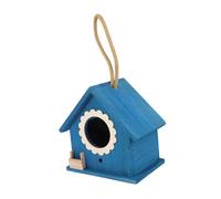 LOORGVEL Nichoir en Bois Suspendu Maison pour Oiseaux Mini Décorative Bleue Nid D'oiseau en Bois pour Jardin Extérieur Mangeoire à Oiseaux Décoration Nature Attractif