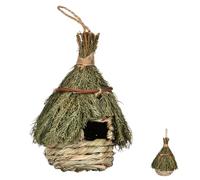 LOORGVEL Nichoir Tissé à La Main en Jonc De Mer, Nid Suspendu Décoratif Naturel, Taille Moyenne, pour Jardin Et Extérieur, Accessoire D’Habitat pour Oiseaux Sauvages Et Perroquets