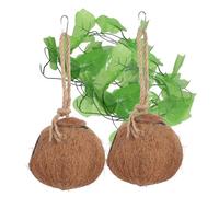 LOORGVEL Nid Naturel en Coquille de Noix pour Reptiles Liane Décorative, Kit 4 Pièces Compact Suspendu pour Lézards et Petits Reptiles, Habitat Frais et Confortable pour Terrarium