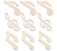 LOORGVEL Note de musique bois 30PCS Beige en bois poli des deux côtés, léger, résistant à la casse et à la déformation, pour bricolage DIY