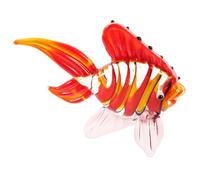 LOORGVEL Ornement Poisson en Vitrail Coloré Décoratif - Sculpture en Verre Artisanale - Taille Moyenne - Décoration Intérieure Bureau Salon Chambre - Accessoire Design Animaux Marins