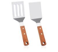 LOORGVEL Outils Cuisine Spatules à Steak en Acier Inoxydable Lot de 2 Manche Ergonomique pour Cuisson et Grillades en Plein Air