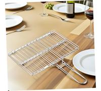 LOORGVEL Panier Grillade Barbecue Acier Inoxydable Épais Panier Rôtissoire Portable pour Poisson Légumes et Steak Outil pour Barbecue Extérieur et Camping