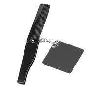 LOORGVEL Peigne à Barbe Pliable Porte-clés Grand Format Dent Fine Acrylique Noir Miroir Carré Pour Homme Usage Quotidien Coiffure Et Soins Barbe