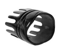 LOORGVEL Peigne à cheveux en corne de bœuf pinceau du cuir chevelu peignes à dents larges peigne à dents épaisses brosse à cuir chevelu pour éliminer les pellicules cornes Noir