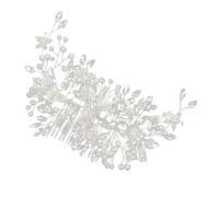 LOORGVEL Peigne à Cheveux Mariage avec Strass et Perles Accessoire Floral Vintage pour Mariée Épingle Côté Décorative Élégante pour Filles
