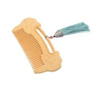 LOORGVEL Peigne Bois Sculpté à Motif Ruyi Pour Soin Des Cheveux Barbe Massage Du Chevelu Élégant Pour Femmes Dents Fines Et Confortables